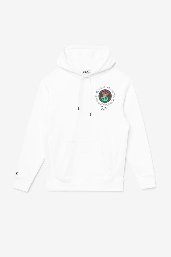 Fila Hoodie Mens White Hunt - Ireland 96573-GWTE